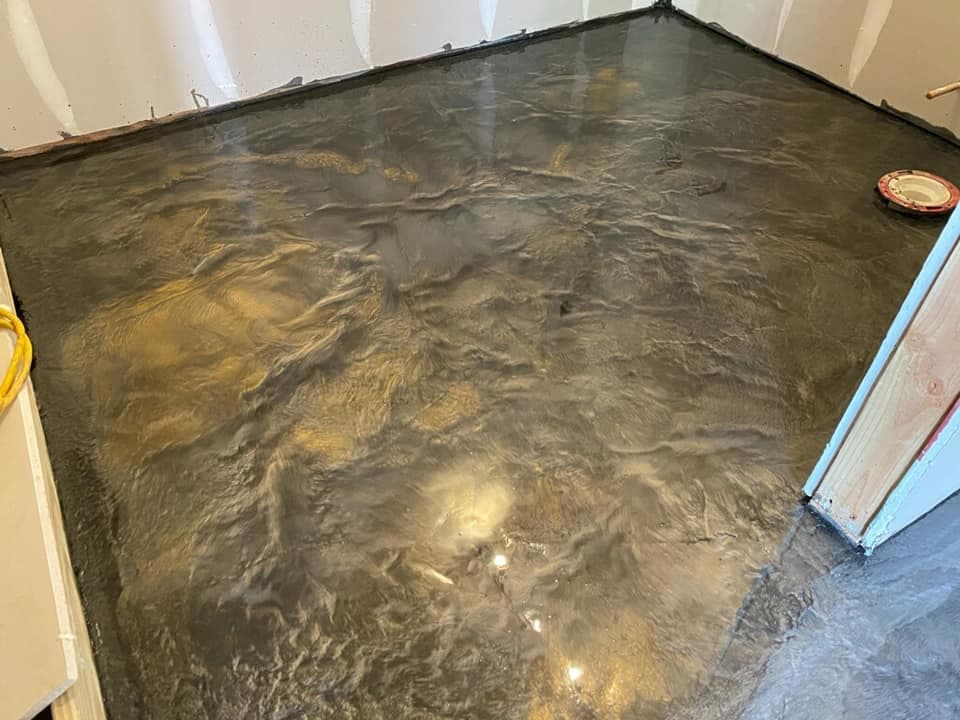 Dark Bronze metallic epoxy floor — Central New York